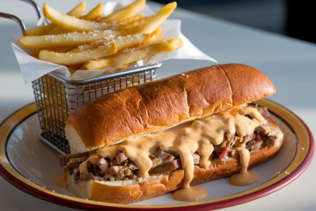 What type of roll is used for a Philly cheesesteak?