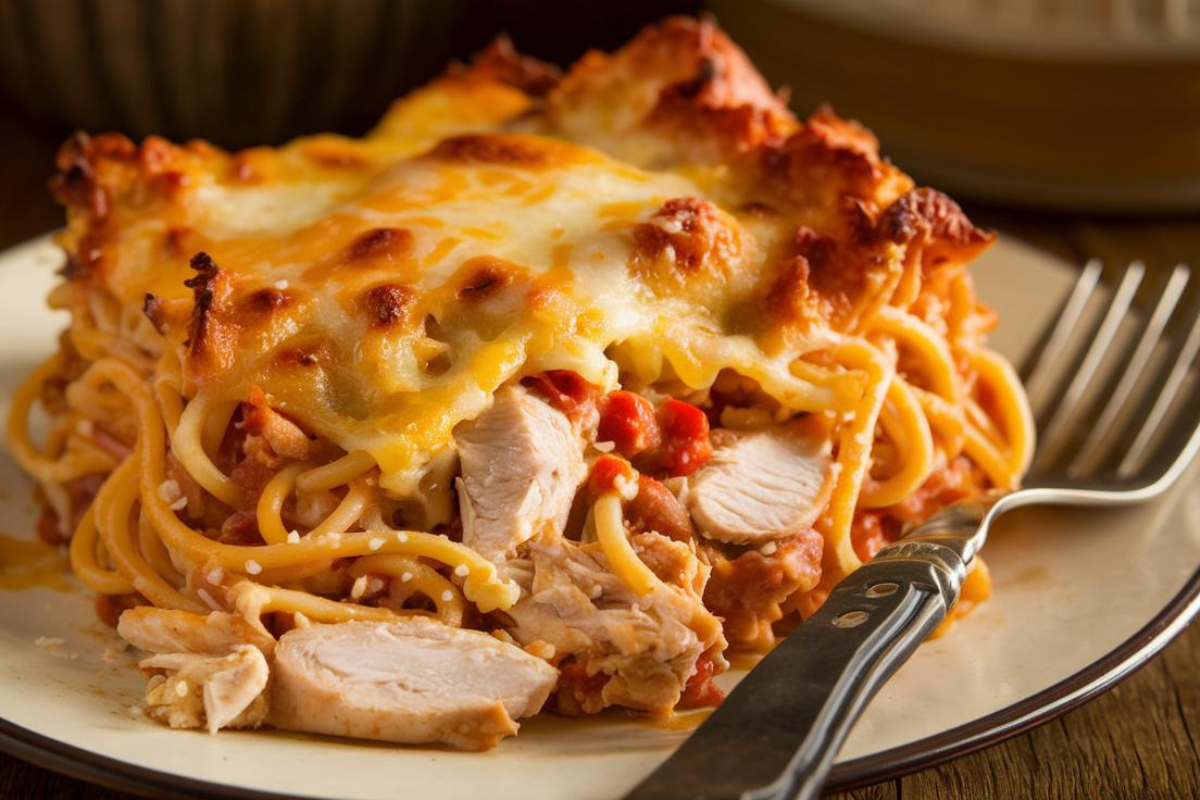 Reheat chicken spaghetti casserole